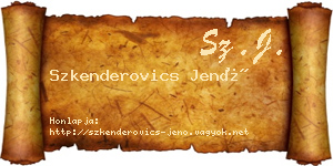 Szkenderovics Jenő névjegykártya