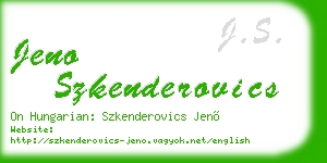 jeno szkenderovics business card